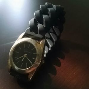 Anthropologie rubberized braided Geneva pull-on watch. Good, used condition!